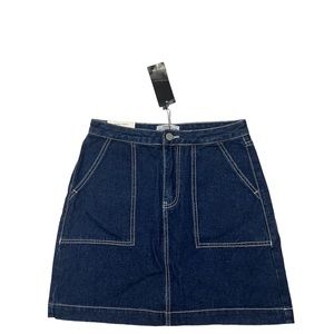 Nasty Gal Dark Blue Mini Denim Skirt